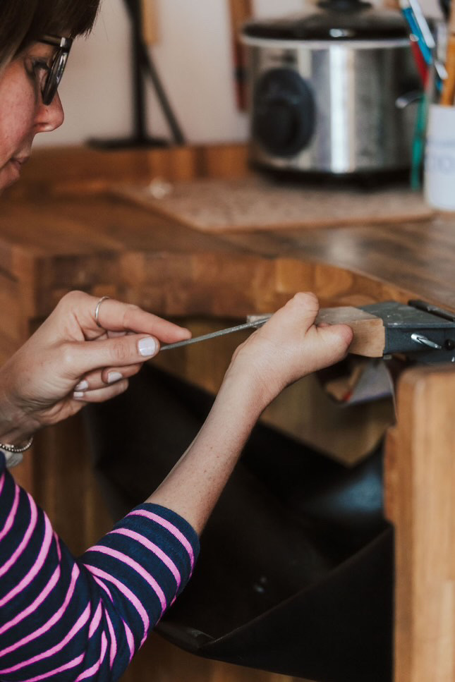 Hannah Weston creating jewellery
