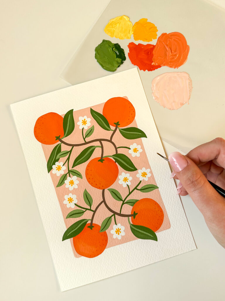 "Orange Market" Gouache Painting Kit by Paige's Illustrations