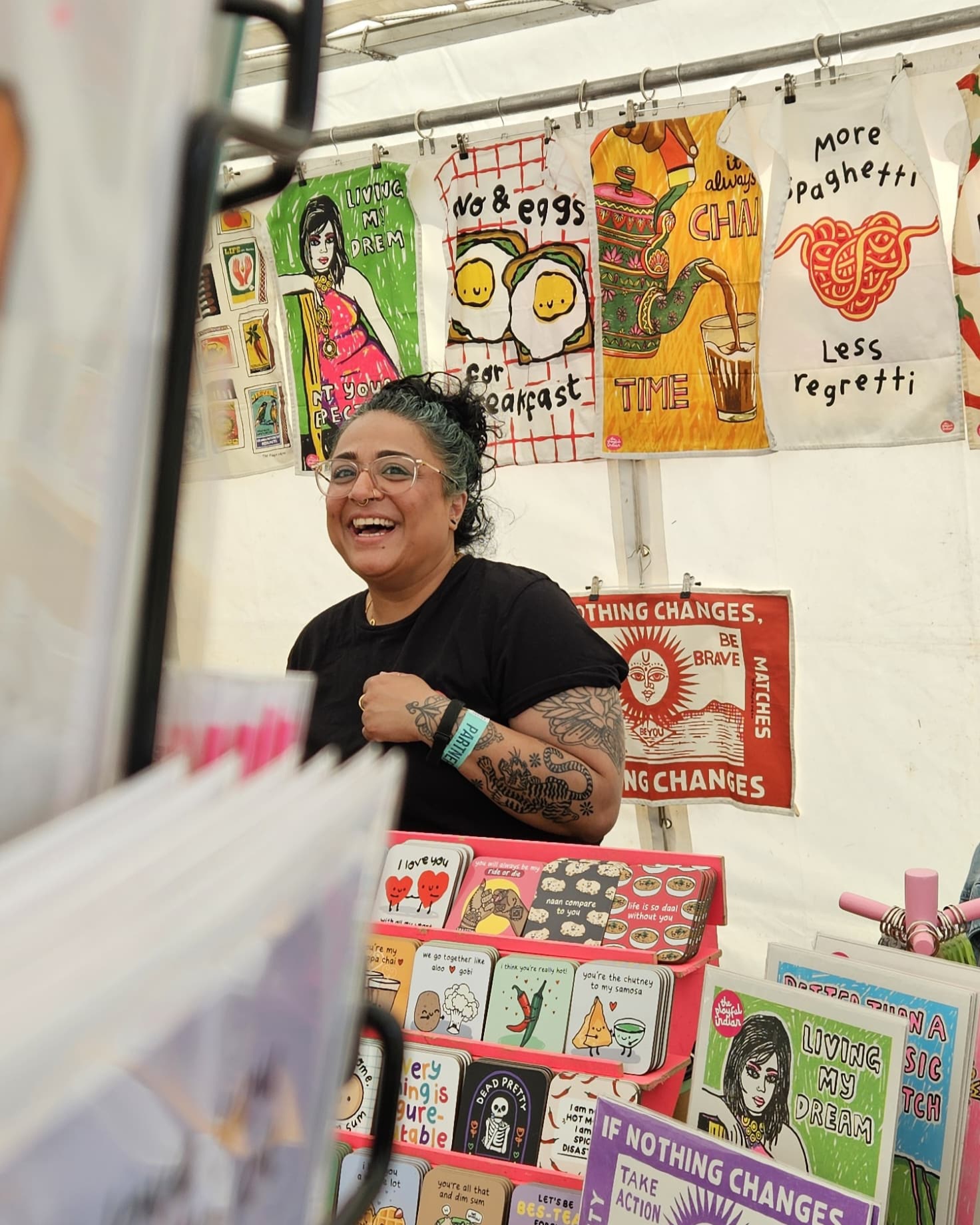 Dina from The Playful Indian at a market