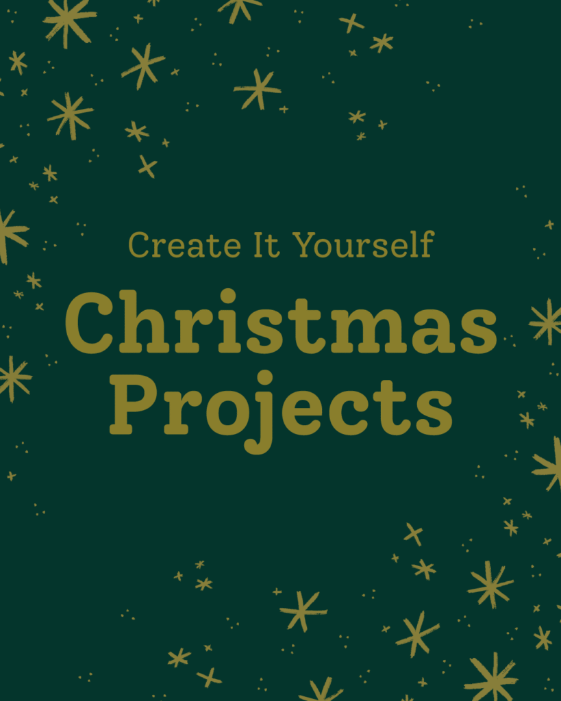 Create It Yourself Feature Christmas Projects cover image - dark green with olive green stars in the background