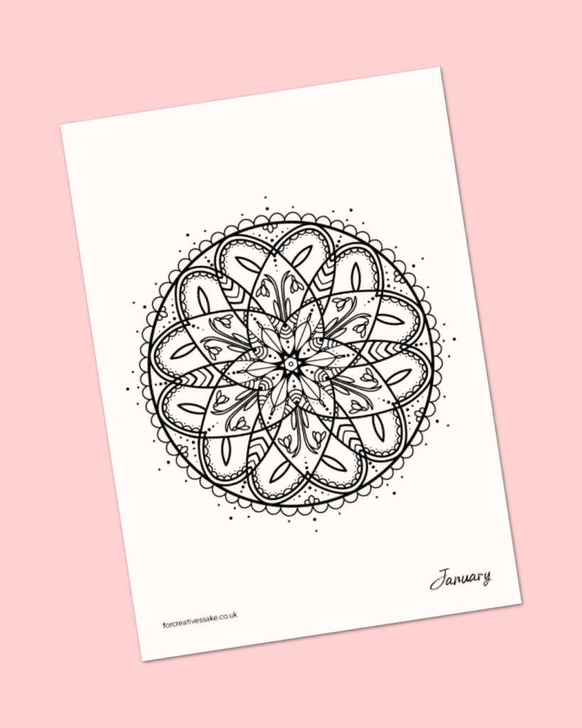For Creatives' Sake Mindful Mandala Pattern Template example image