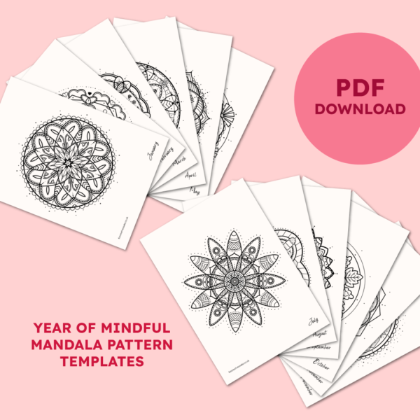 For Creatives' Sake Year of Mindful Mandala Pattern Templates Cover Image