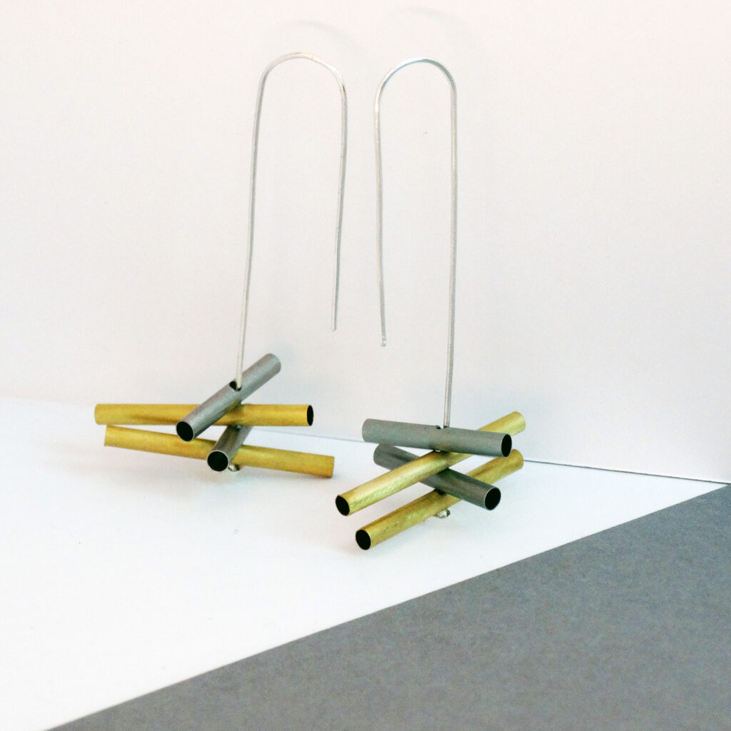 Unique dangle earrings by Kate from Factory Floor Jewels