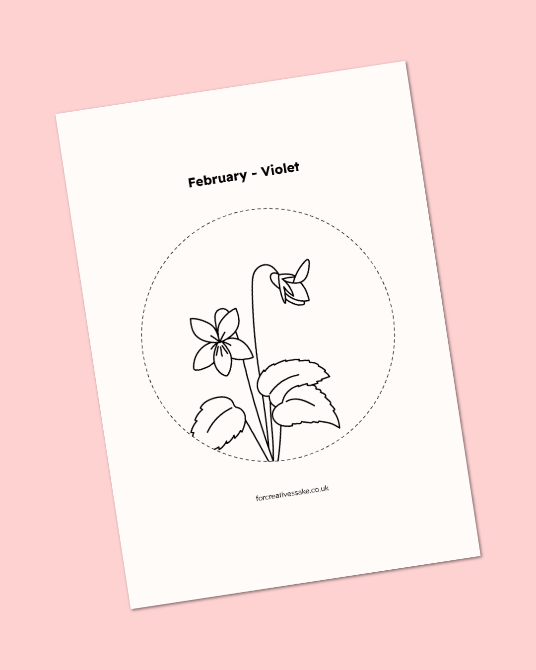 For Creatives' Sake February Birth Flower Violet Embroidery design template example image