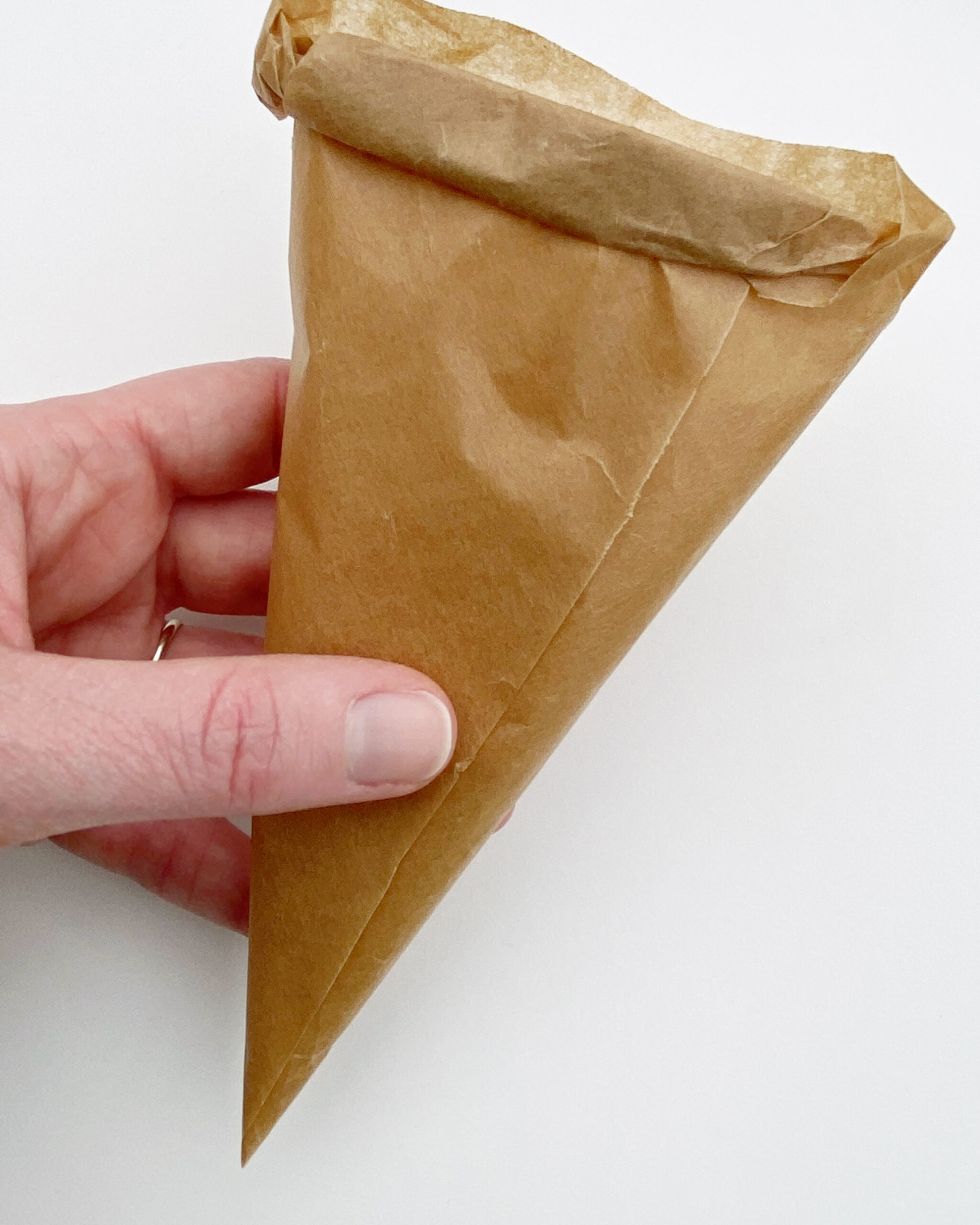 A handmade piping bag